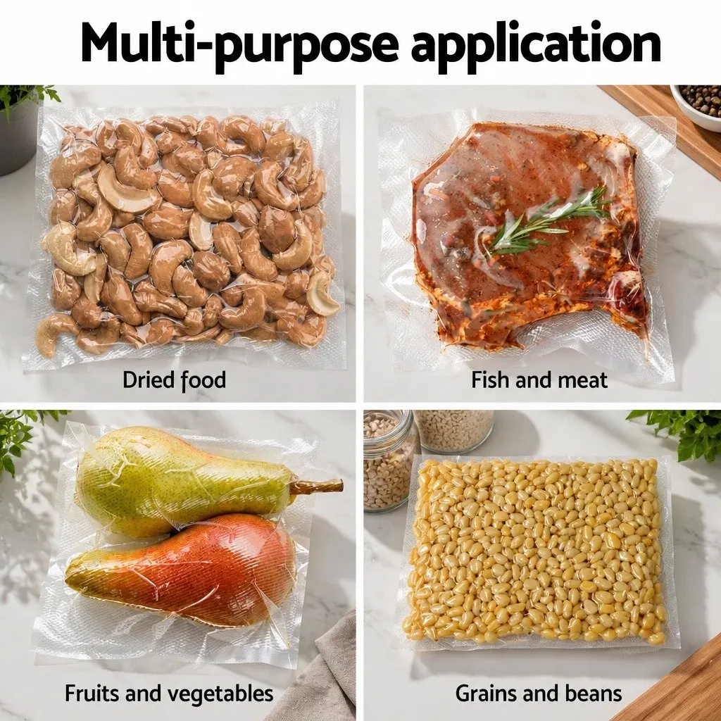 Vacuum Sealer Bags Transparent 28cm x 6m 2 Rolls Heat Sealing Storage Saver