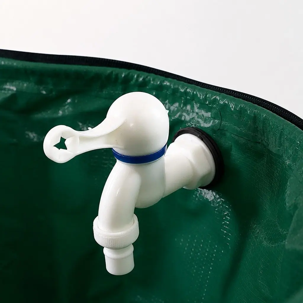 Collapsible Water Tank Green 250L Large Capacity with Mesh Filter and Water Tap
