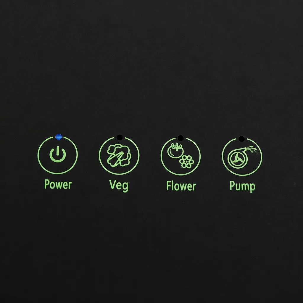 Hydroponic Growing System Black Indoor 12 Plants Adjustable LED Grow Lights Automatic Water Circulation