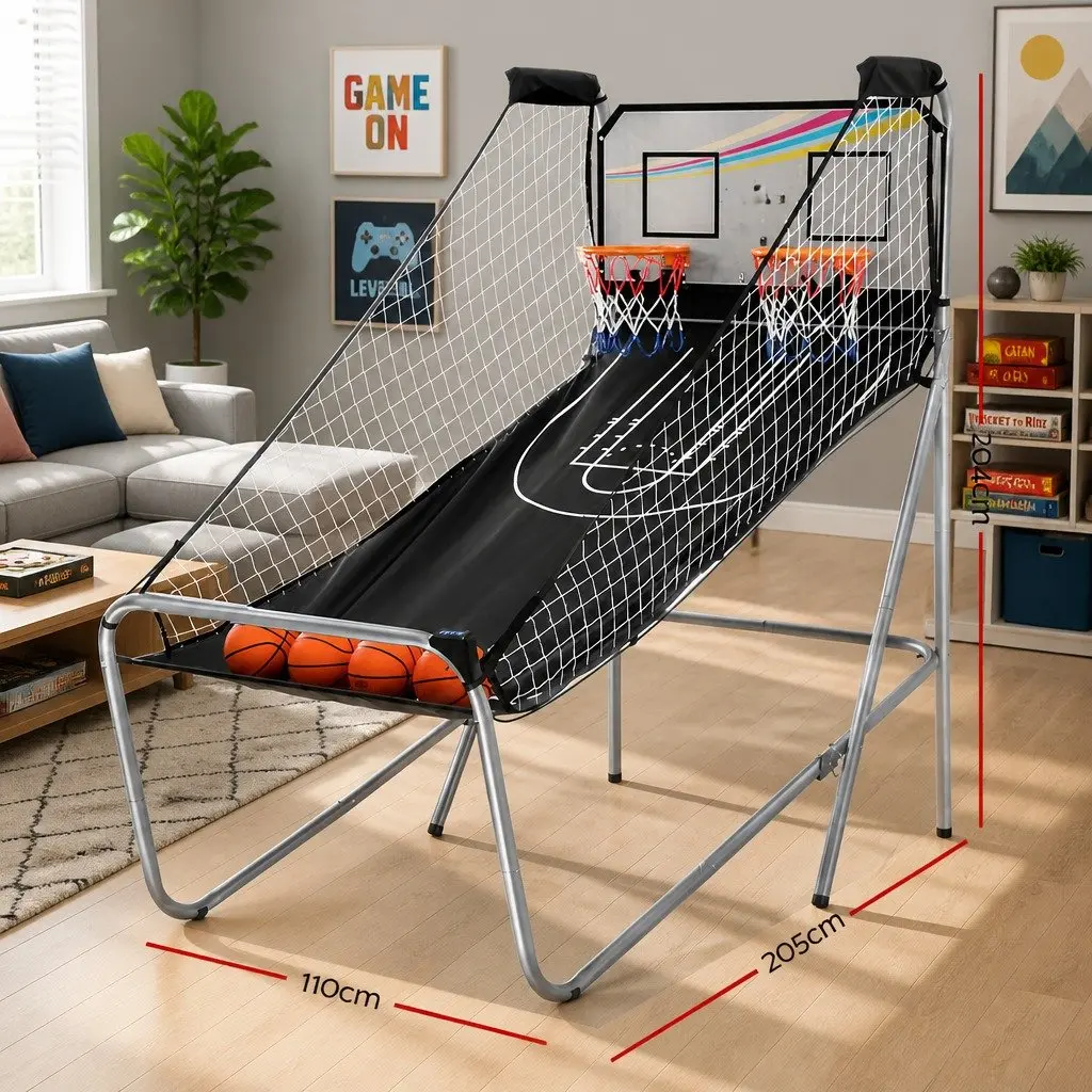 Basketball Shooting Machine Silver 205cm Electronic Scorer 8 Game Modes