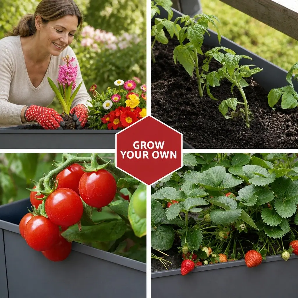 Raised Garden Bed Aluminium Grey 100x40x80cm Mobile Elevated Planter Box on Wheels