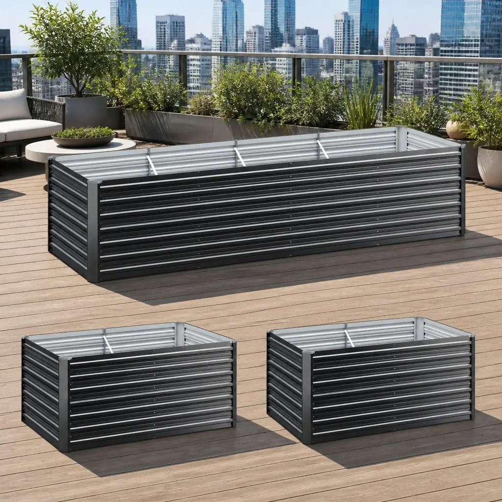 Raised Garden Bed 2-in-1 Kit 320cm Deep Planter Box Steel Vegetable Flower Pot