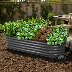 Compact Oval Planter Box 160x80x42cm - Durable Design