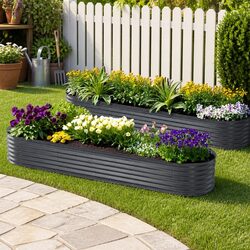 Compact Galvanised Garden Bed 320x80x42cm – Easy Setup