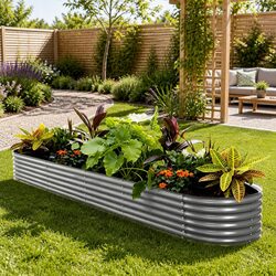 Compact Galvanised Raised Garden Bed for Home Gardening