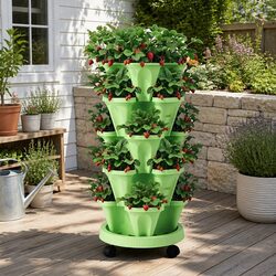 Concise 5-Tier Vertical Garden Planter with Mobility