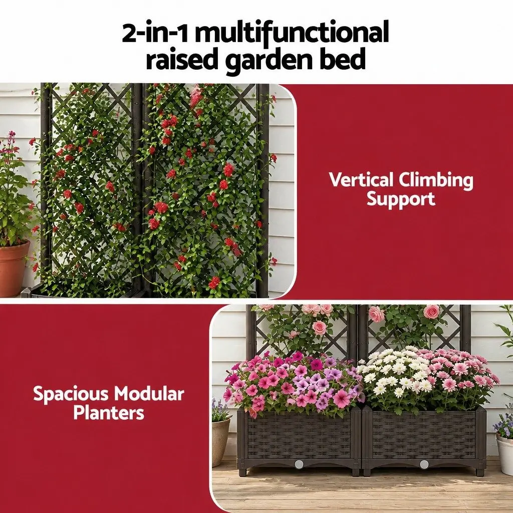 Garden Bed Brown 80cm x 40cm Self Watering Elevated Vertical Planter
