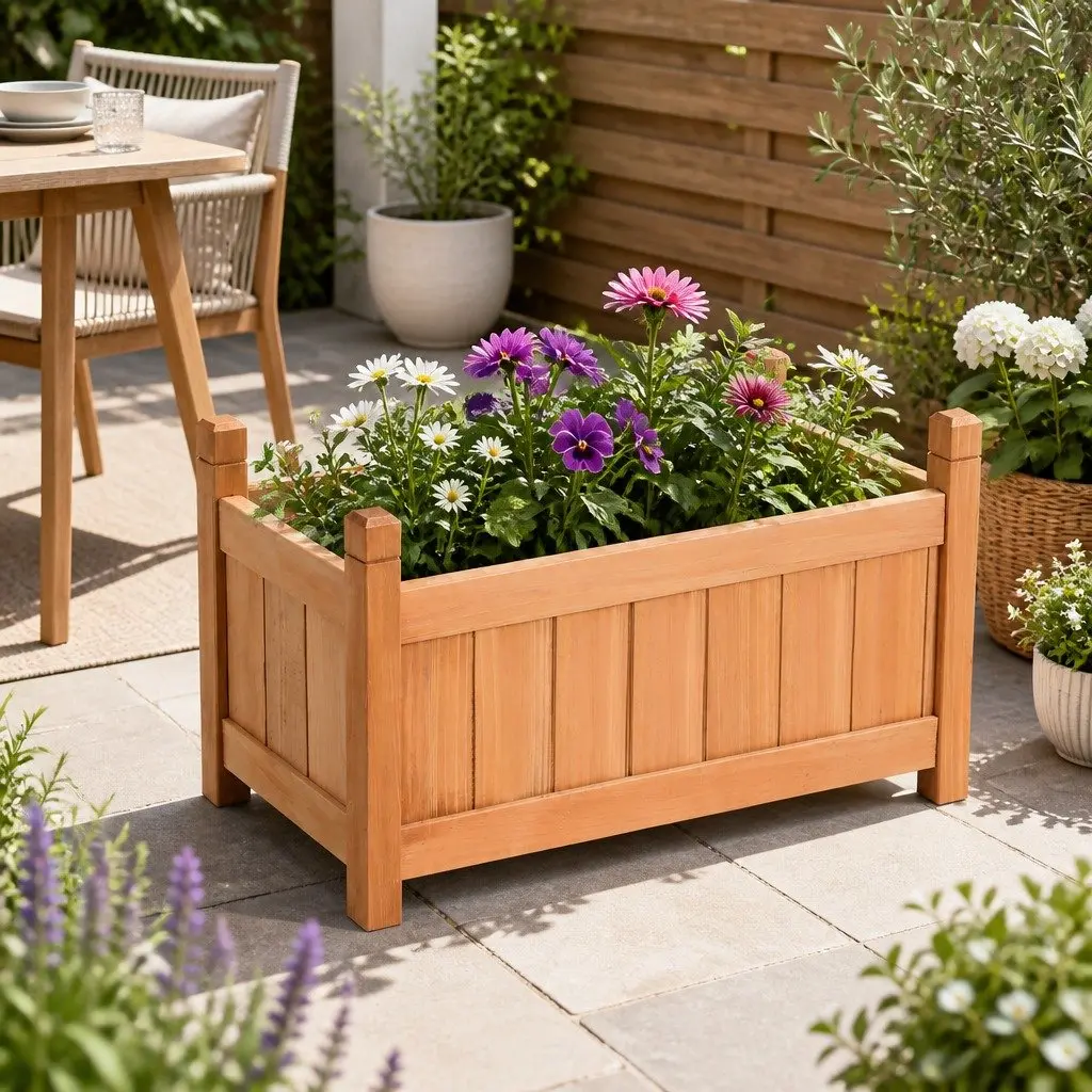 Wooden Garden Bed Brown 60x30x33cm Raised Planter Box for Growing Vegetables