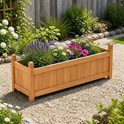 Compact and Strong Wooden Garden Bed 90x30x33cm