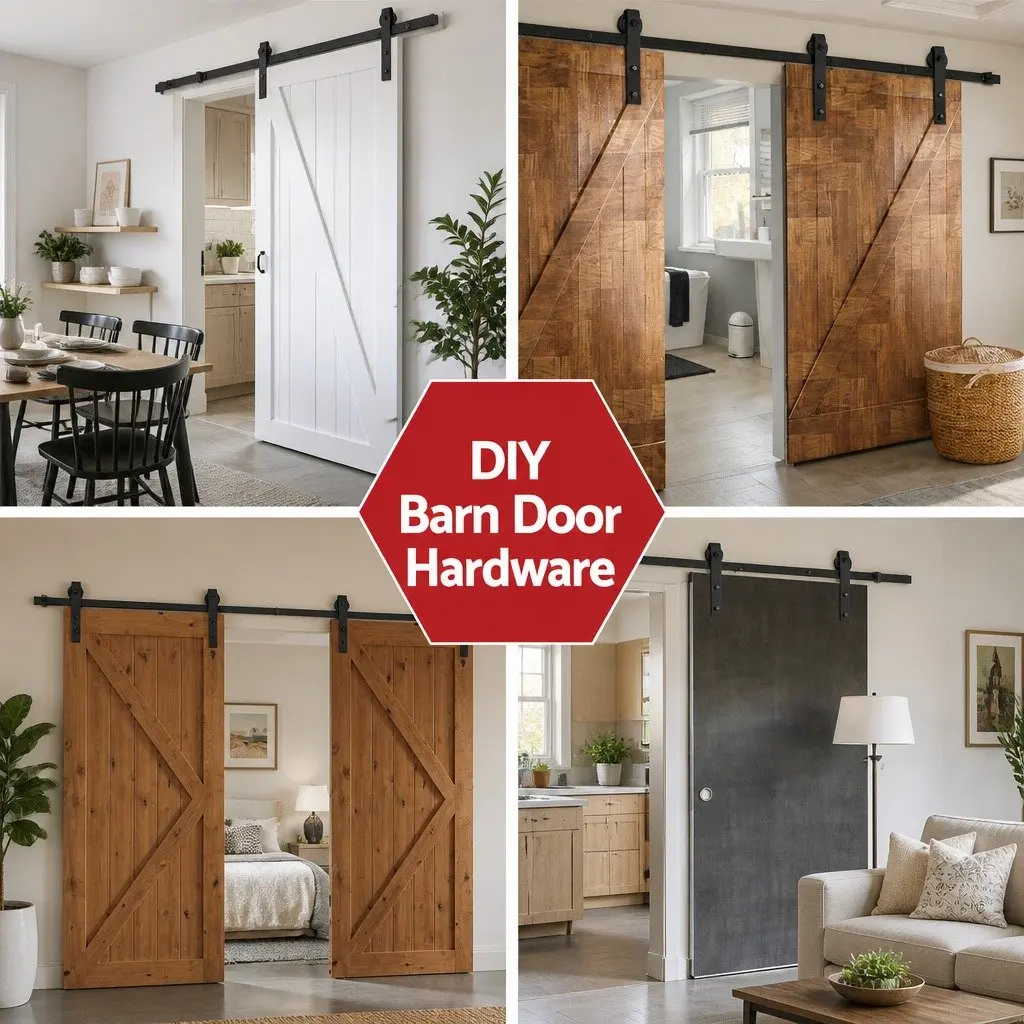Sliding Barn Door Hardware Track Set Black 4M Steel Roller Kit with Floor Guide
