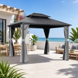 Compact and Solid Gazebo 3x3.65m Outdoor Canopy