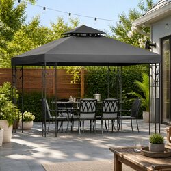 Compact 3x3m Grey Gazebo for Your Outdoor Needs