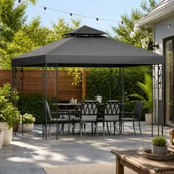 Compact 3x3m Grey Gazebo for Your Outdoor Needs