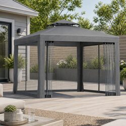 Compact and Sturdy Grey Gazebo Marquee 3m Tent