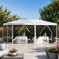 Compact 3x6m Gazebo Tent with Insect-Proof Mesh Walls