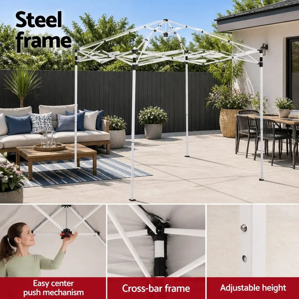 Gazebo Blue 2x2m Outdoor Patio Garden Canopy Portable Adjustable Height