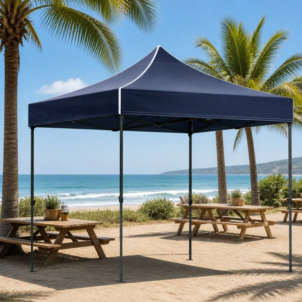 Pop Up Gazebo Navy 3x3m Folding Tent Outdoor Camping Canopy Shade Adjustable Height