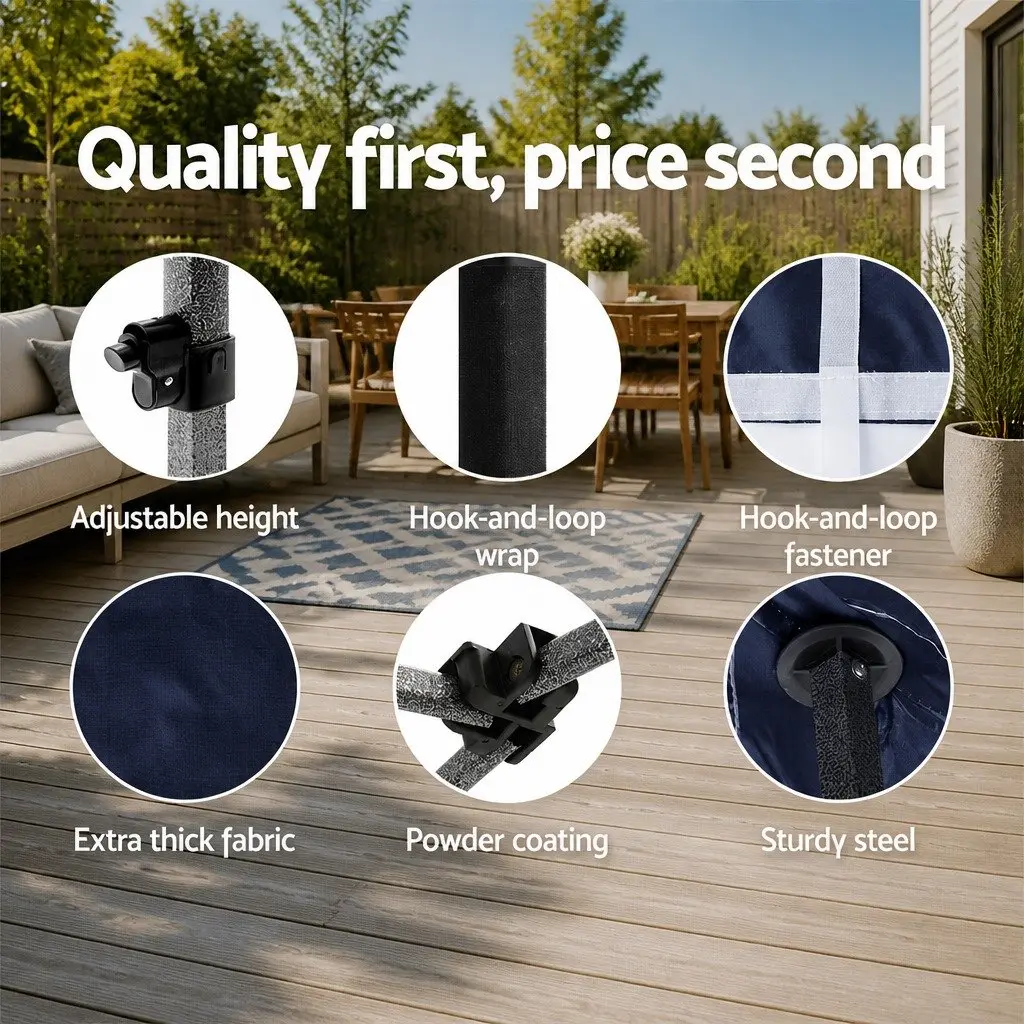 Pop Up Gazebo Navy 3x4.5m Folding Tent Outdoor Canopy Shade with 4 Base Pods