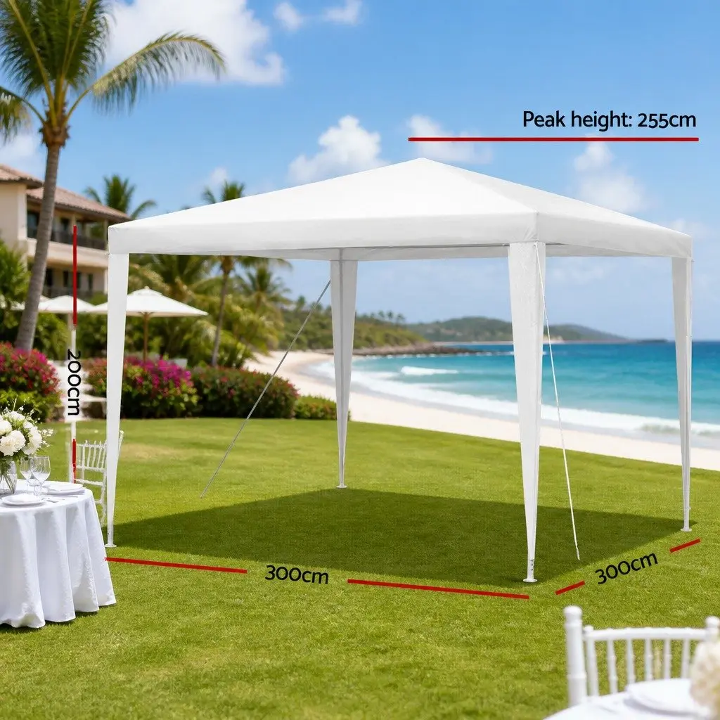3x3m Gazebo Black Outdoor Canopy UV and Water Resistant for Events Camping and Parties