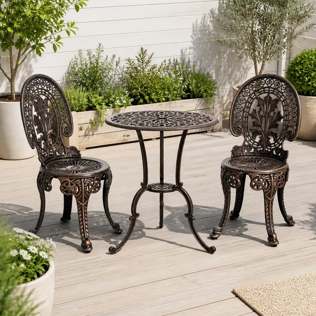 3PC Outdoor Bistro Set for Dining Convenience