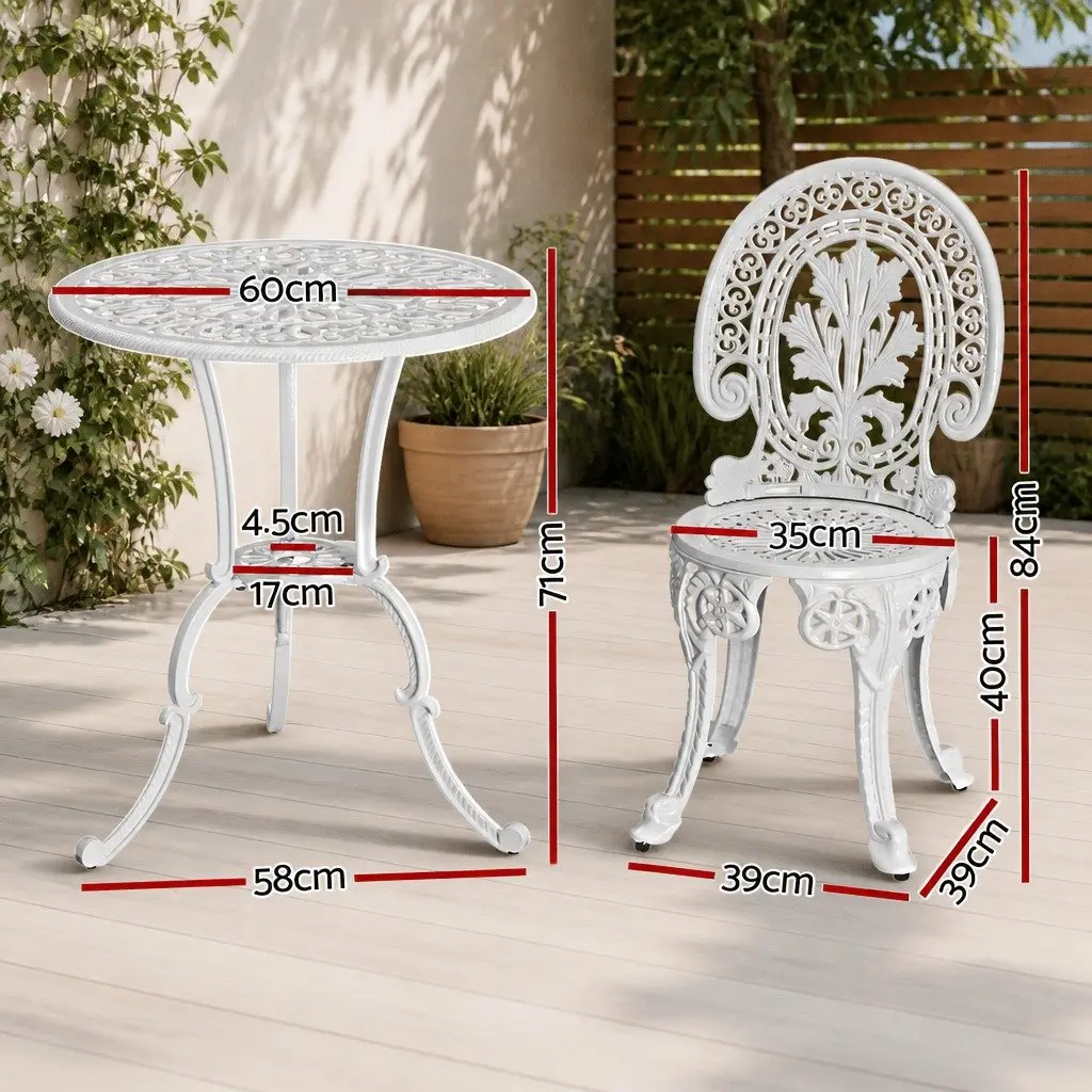 3PC Bistro Dining Set for Outdoor Spaces