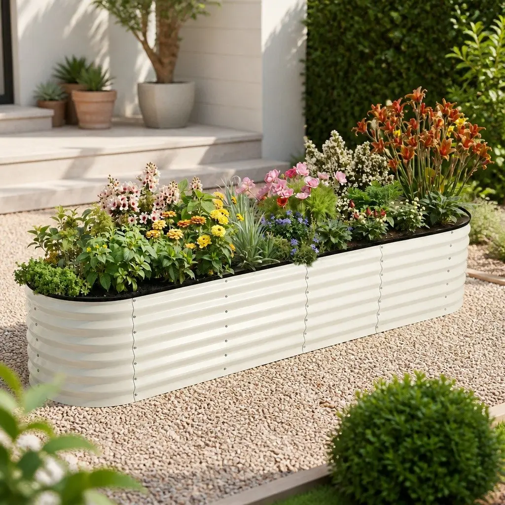 Oval Garden Bed for Vegetables and Herbs