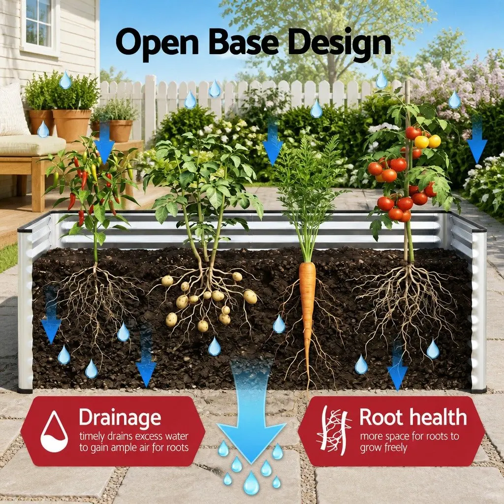 Raised Garden Bed Green and Silver 190 x 90 x 90 cm 3 in 1 Galvanised Planter Box with Greenhouse Cover and Ventilation Windows