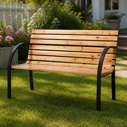 Compact and Sturdy Outdoor Garden Bench for Two