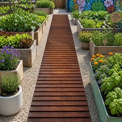 Compact 8FT Wooden Walkway for Outdoor Navigation