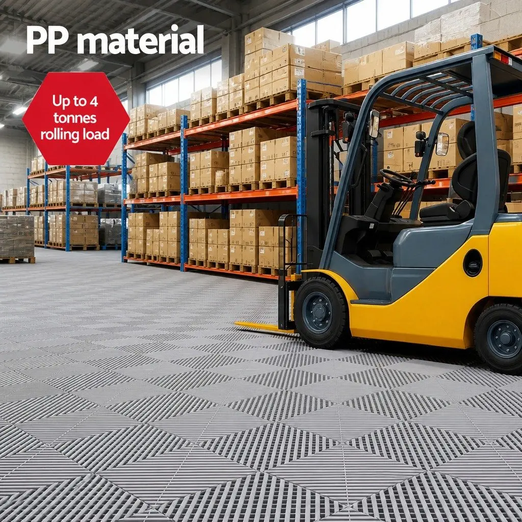 Interlocking Floor Tiles Grey 40x40cm Non-Slip Heavy Duty 20 Piece