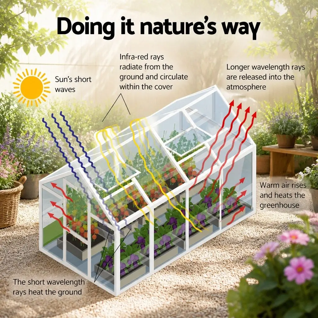 Aluminium Greenhouse Silver 6.03x2.44x2.68M Double Doors Twin-Wall Polycarbonate Panels Adjustable Roof Vents