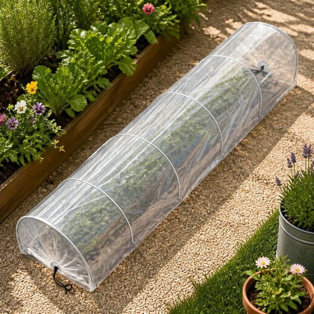 Mini Greenhouse Tunnel Transparent 300x45x30cm Portable Garden Plant Protection Clear PVC