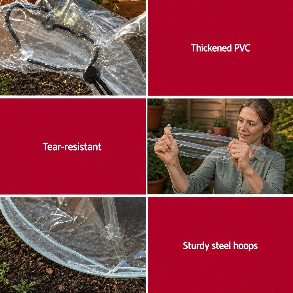 Mini Greenhouse Tunnel Transparent 300x45x30cm Portable Garden Plant Protection Clear PVC