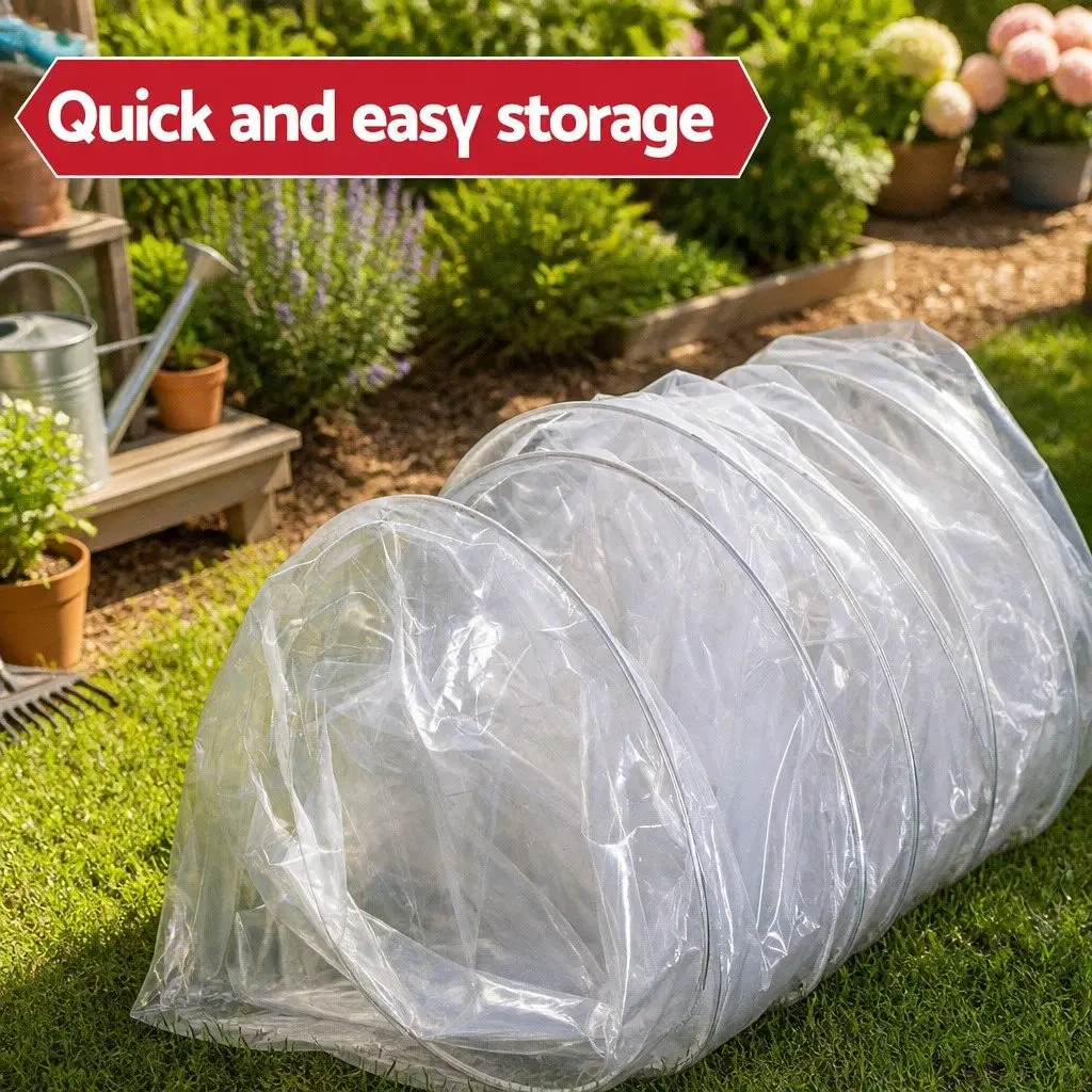 Mini Greenhouse Tunnel Transparent 300x45x30cm Portable Garden Plant Protection Clear PVC