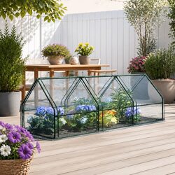 Greenhouse 2.7x0.9x0.9M Mini Raised Garden Bed Planter Protective Cover Outdoor