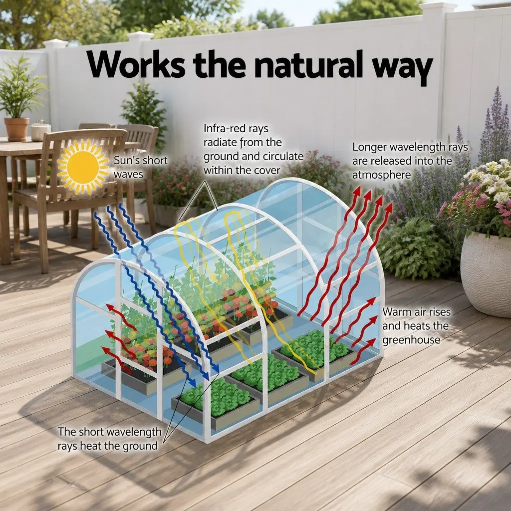 Greenhouse Transparent 2.7x0.9x0.9M Mini Raised Garden Bed Planter Protective Cover Outdoor