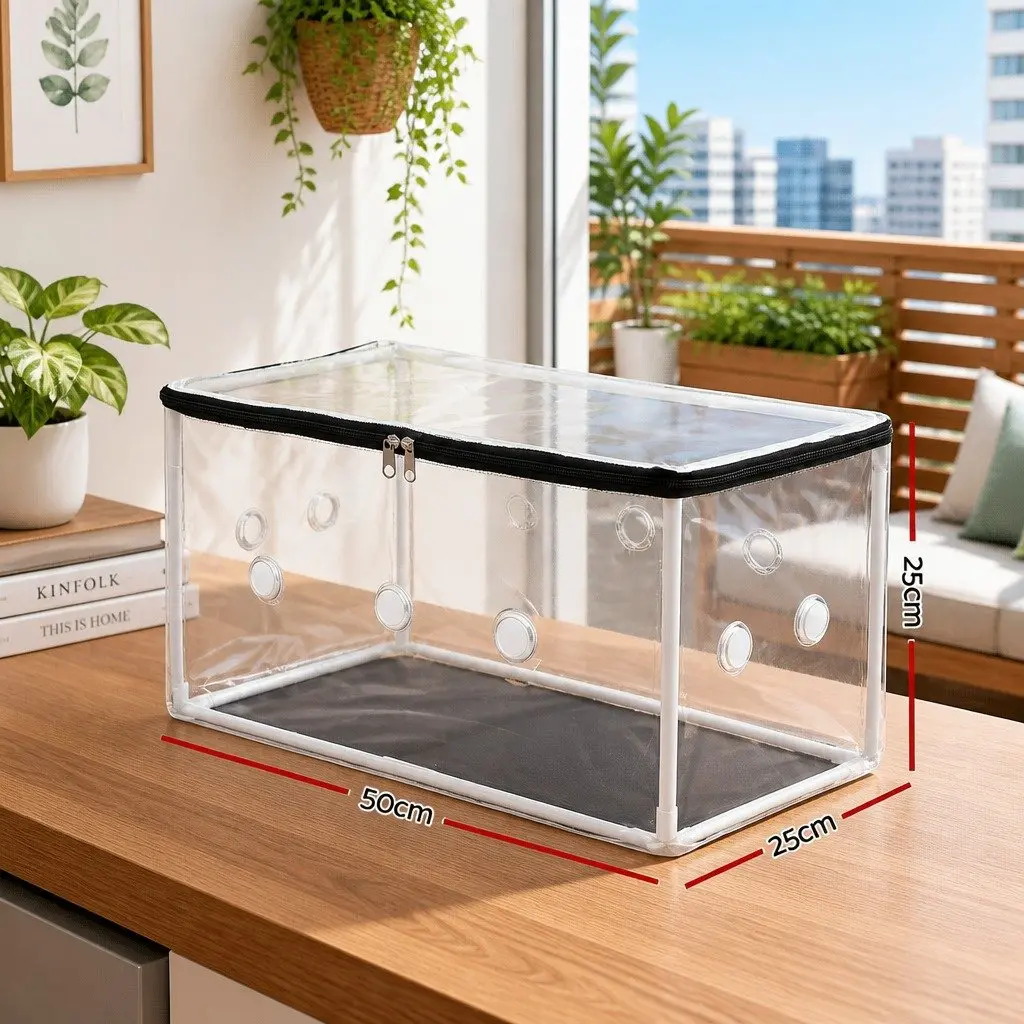 Mini Greenhouse Transparent 50x25x25cm Portable Plant Protector PVC Cover