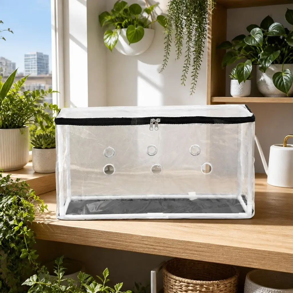 Mini Greenhouse Transparent 50x25x25cm Portable Plant Protector PVC Cover