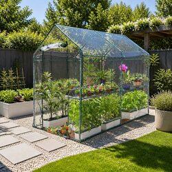 Compact Walk-in Greenhouse Tunnel 1.2x1.9x1.9M - Ideal for Gardens