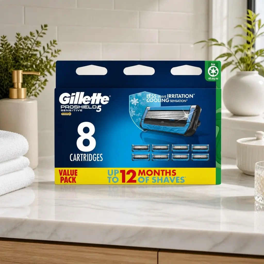 Razor Blades Sensitive 8 Pack ProShield 5 Precision Blades Lubrication Technology