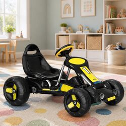 Compact Kids Pedal Go Kart for Safe Fun - Black