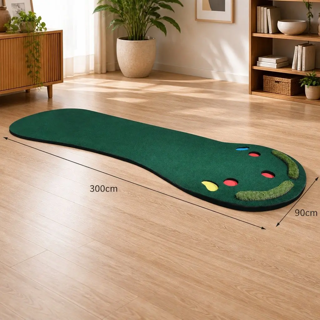 Golf Putting Mat Green 3M Portable Indoor Outdoor Anti-slip Soft Fleece Surface