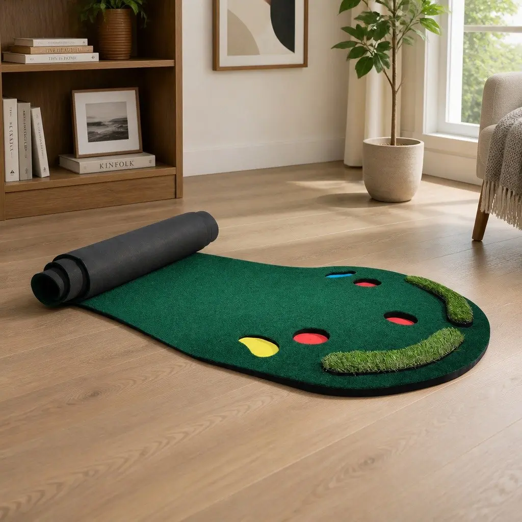 Golf Putting Mat Green 3M Portable Indoor Outdoor Anti-slip Soft Fleece Surface