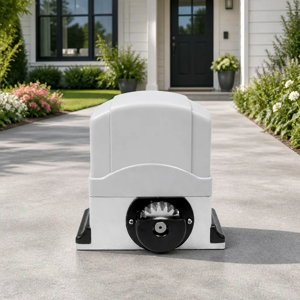 Electric Sliding Gate Opener White 4m 1200kg Keypad Remote Control Automatic
