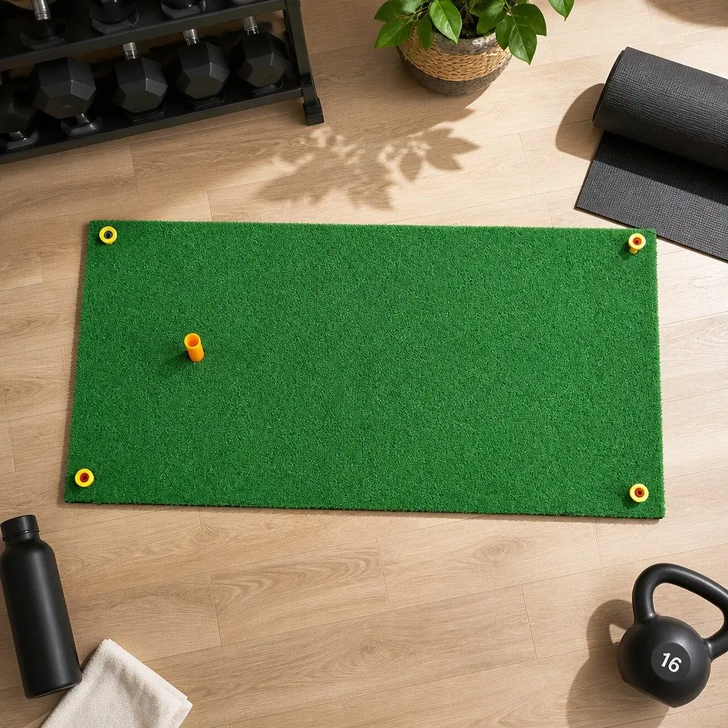 Golf Hitting Mat Green 60x30cm Portable Foldable Non-Slip Training Aid