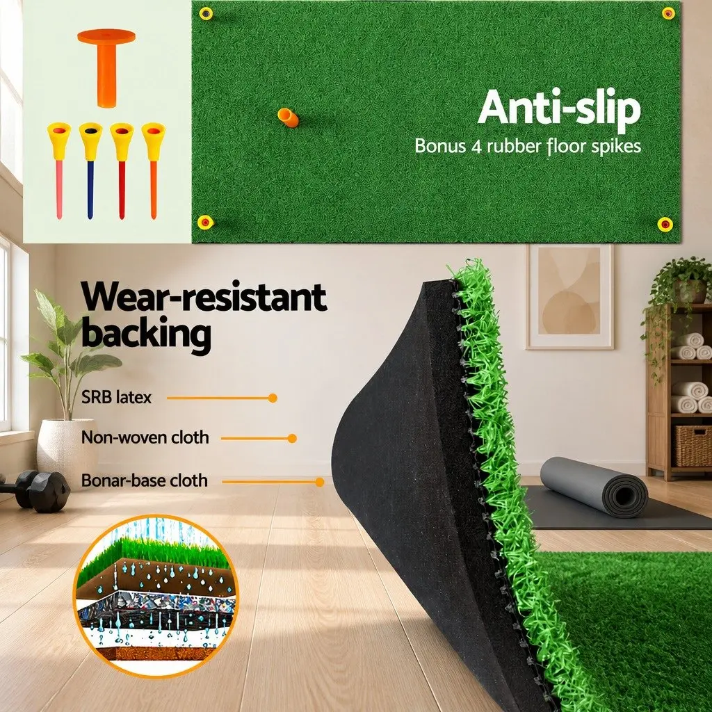 Golf Hitting Mat Green 60x30cm Portable Foldable Non-Slip Training Aid