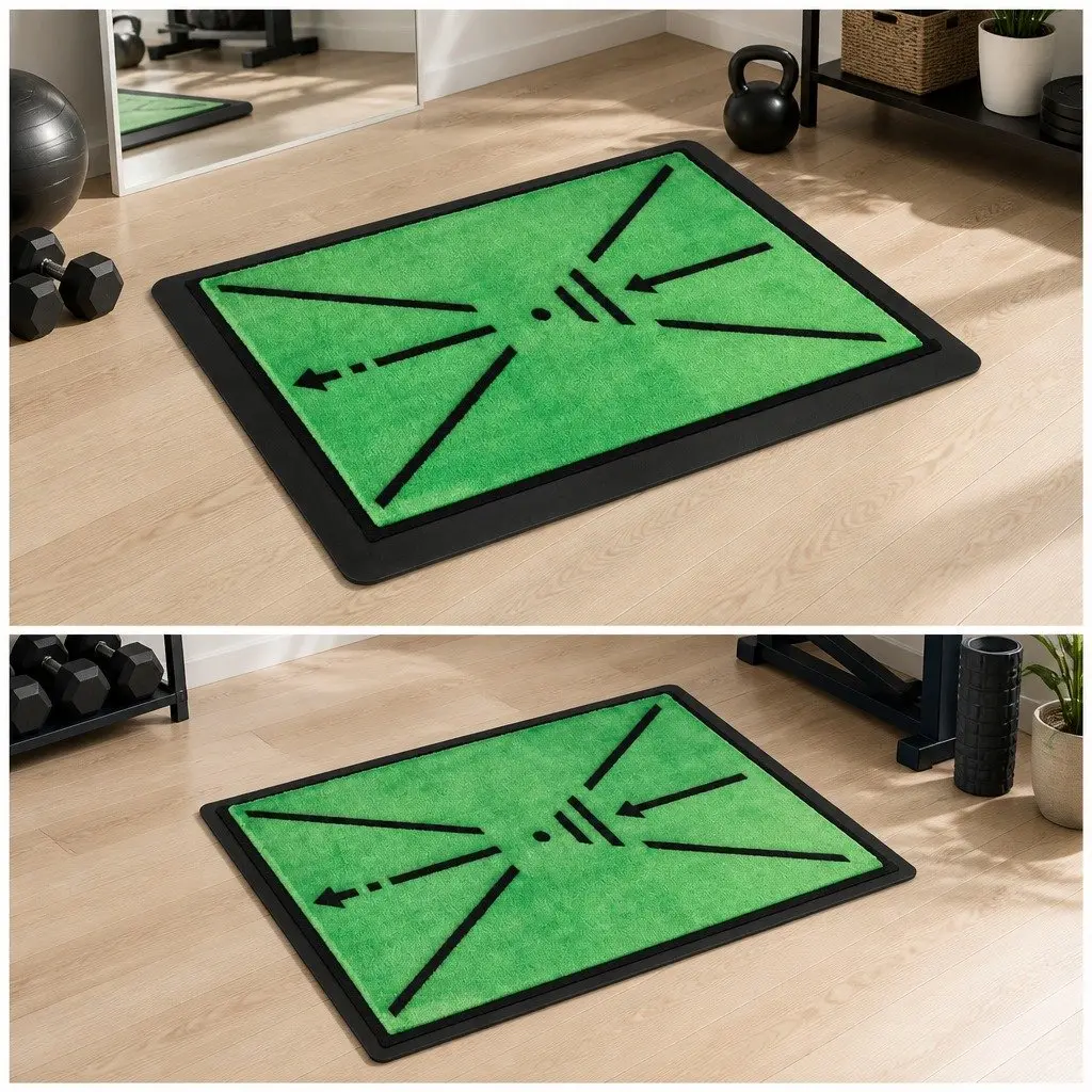 Golf Hitting Mat Green 44cm x 33cm Swing Path Feedback Training Practice Indoor Outdoor