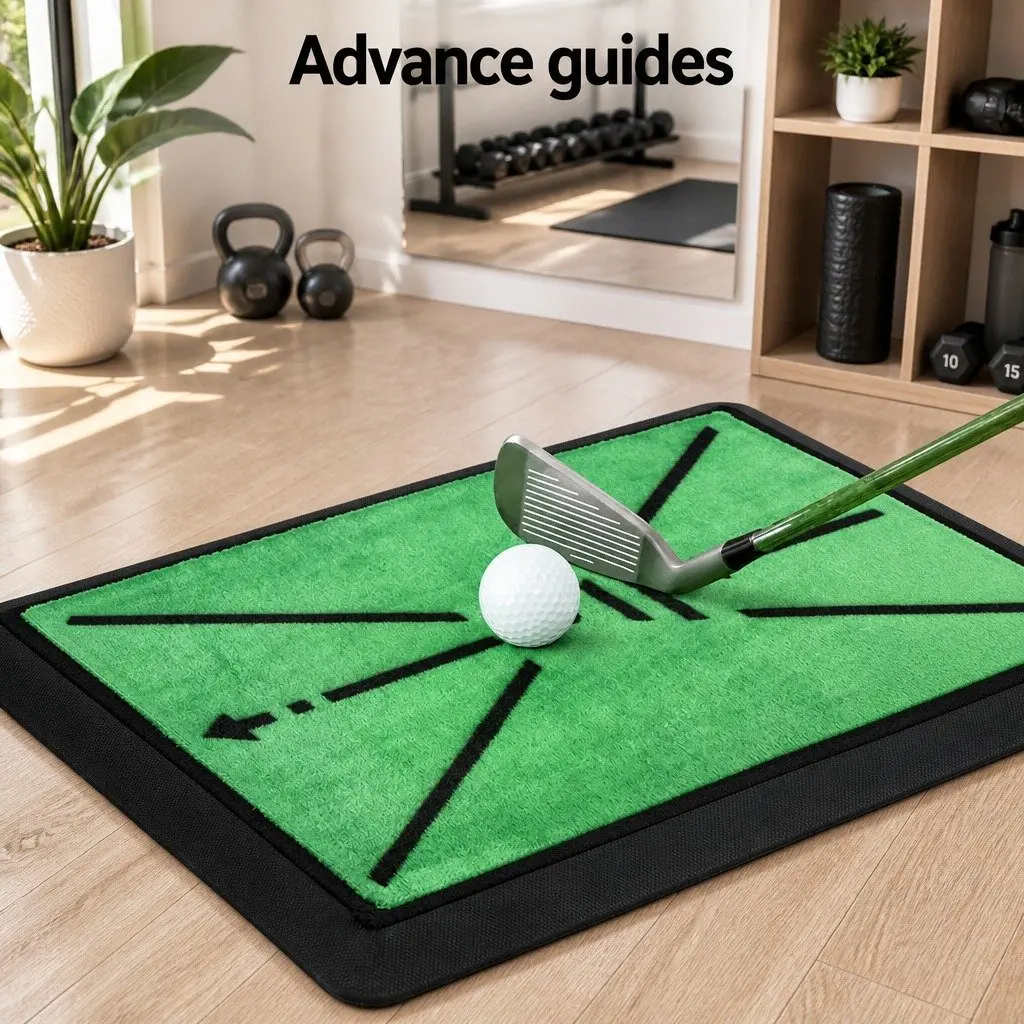 Golf Hitting Mat Green 44cm x 33cm Swing Path Feedback Training Practice Indoor Outdoor