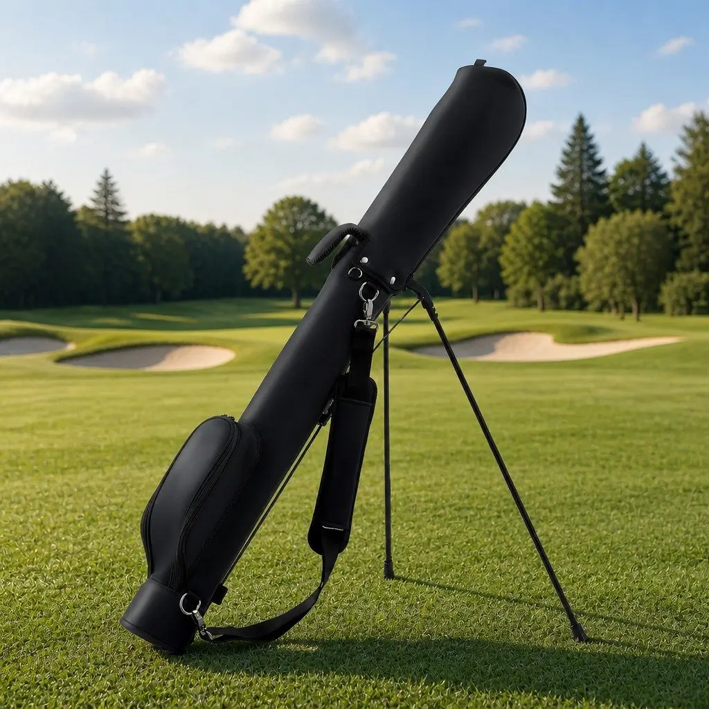 Golf Stand Bag Black Lightweight Compact Portable Practice with Insulated Pocket