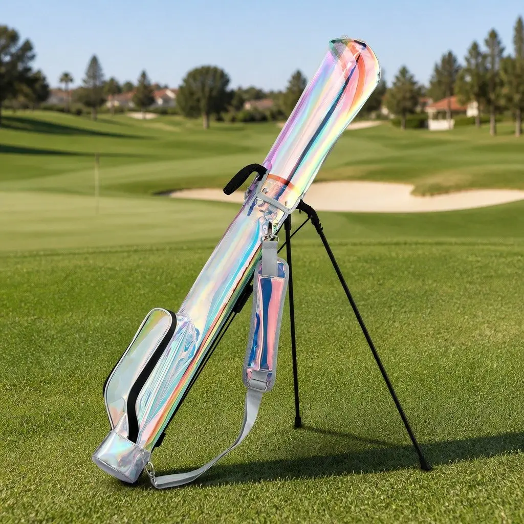 Golf Stand Bag Lightweight Sunday Pitch And Putt Carry Holographic Multicolour